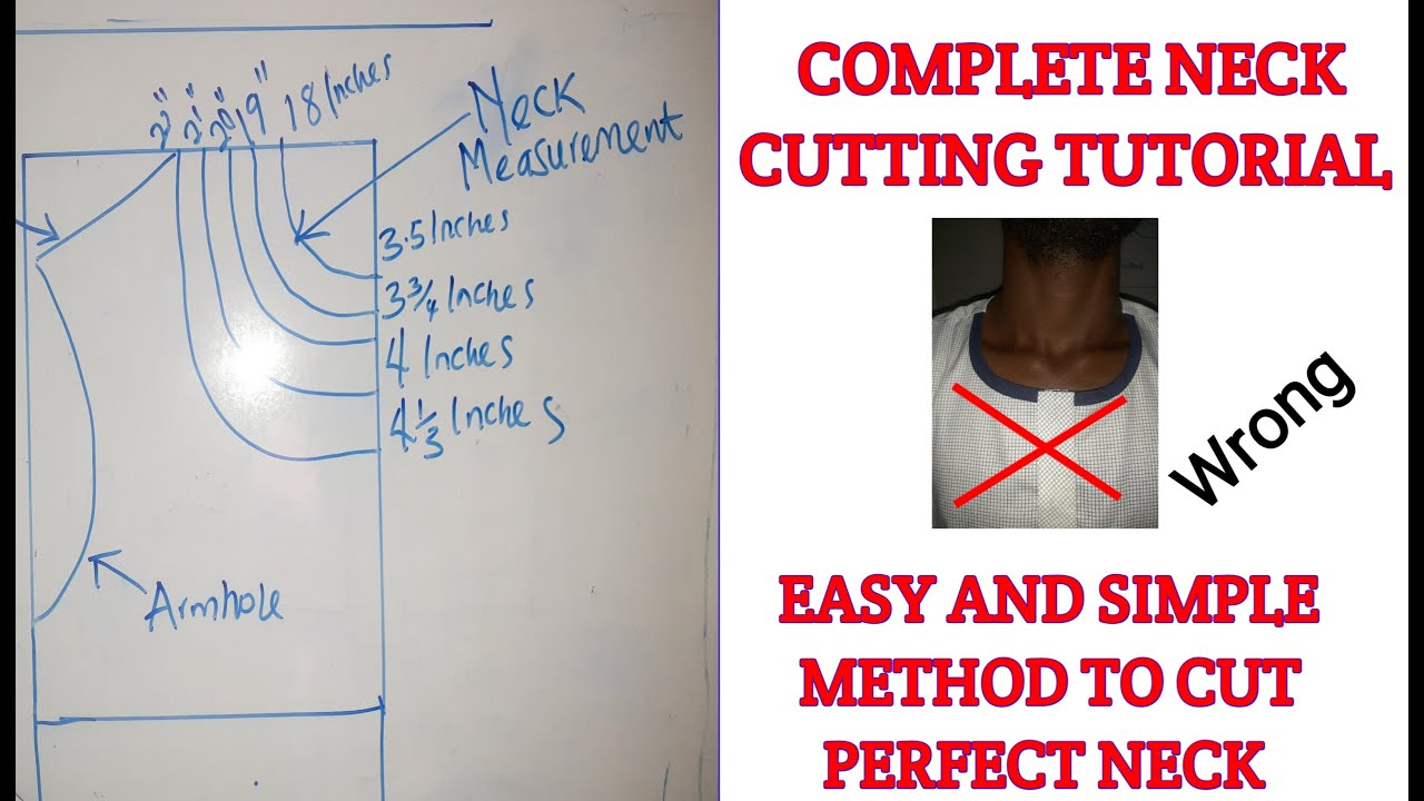 HOW TO CALCULATE AND CUT A PERFECT NECK FOR SENATOR/SHIRT/KAFTAN/BUBA (PART 1)
