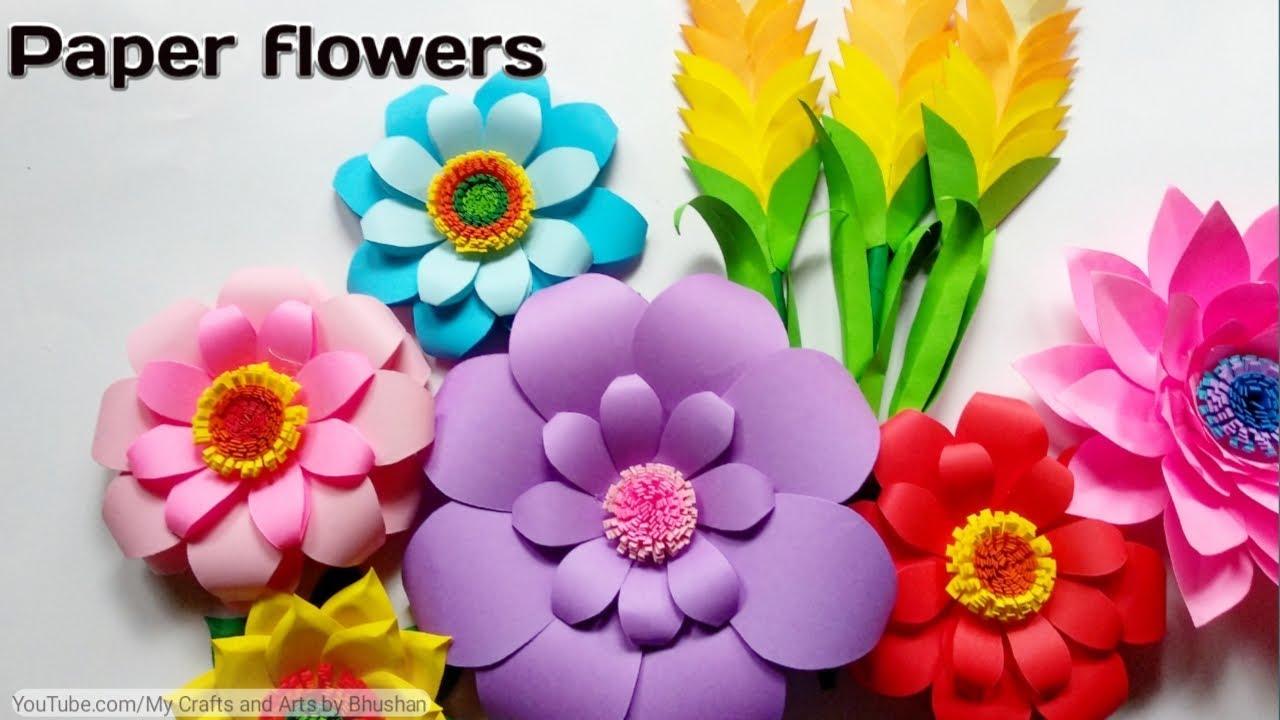 How to make easy paper flowers for Home decor YouTube