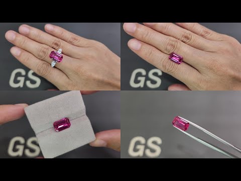 Spinel Mahenge Vibrant pink red octagon cut 3.61 carats, Tanzania Video  № 1