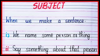 What is subject Definition of subject in english grammar