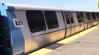 BART Train - D Car Bombardier #3048 Dublin Blue Line & #3059 Daly City bound Green Line at Bay Fair