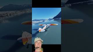 Exceptional Drone Skills Following Piper Cub over Water