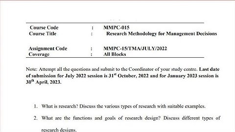 IGNOU MMPC-015 Solved Assignment Jan 2023 [FREE] MBA  research Methodology of management