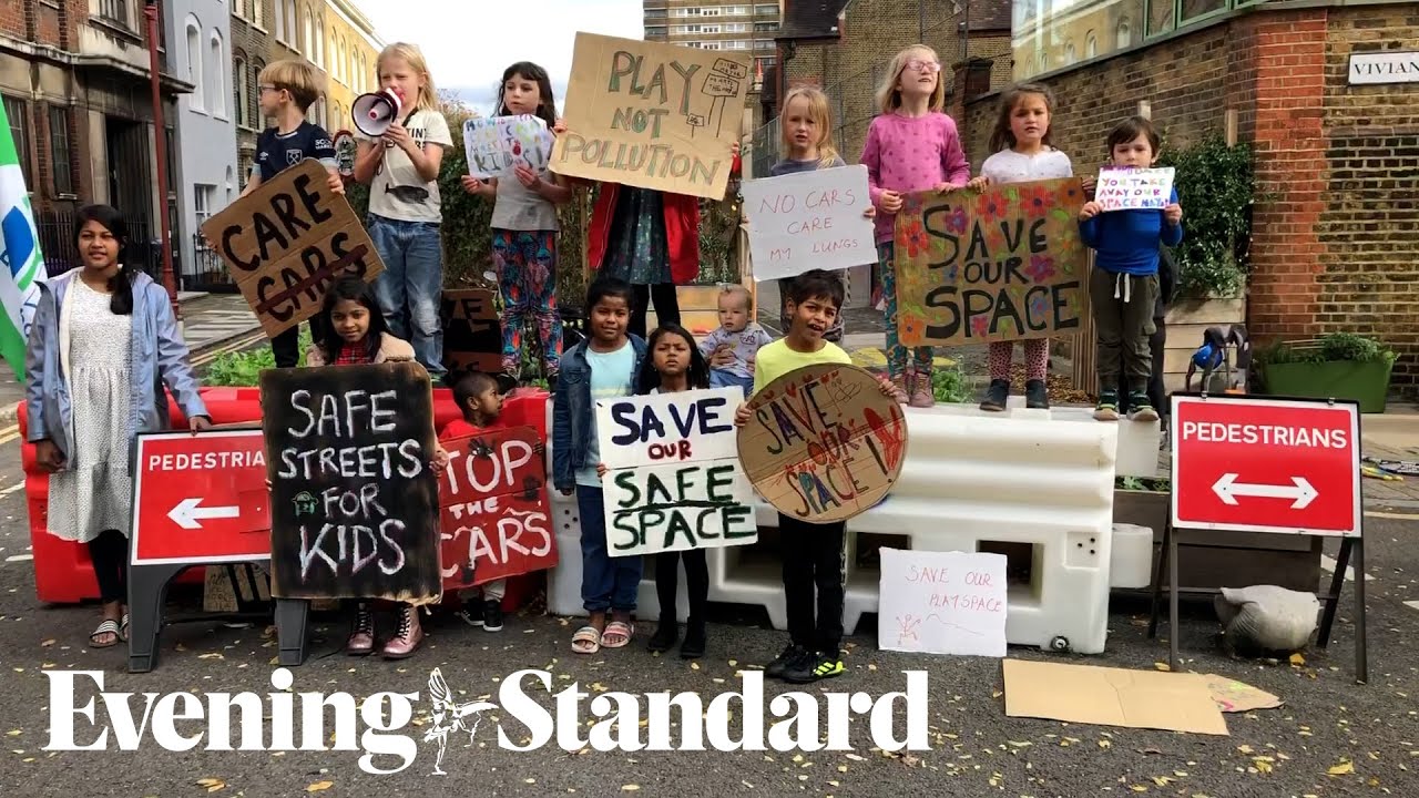Children protest against Tower Hamlets mayor Lutfur Rahman’s decision to axe school street