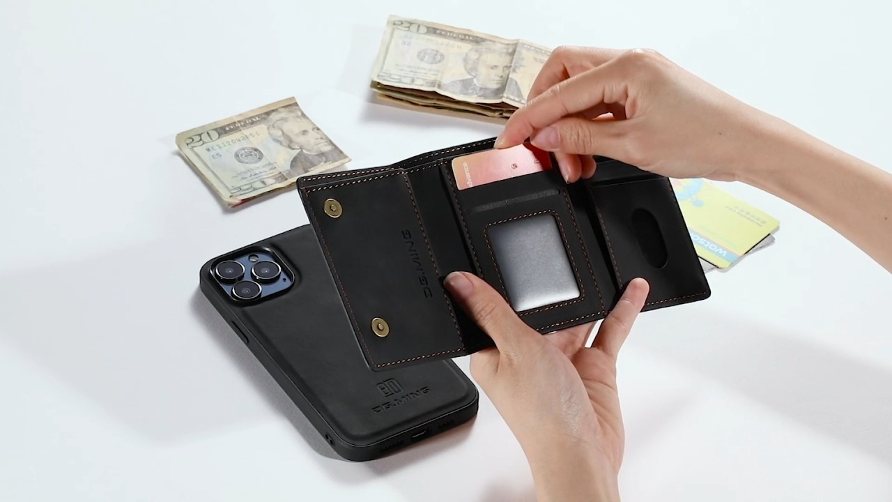 DG.MING M1 Series Detachable Wallet Phone Cover for iPhone 17 Pro Max, 16 15 14 Series, Samsung..
