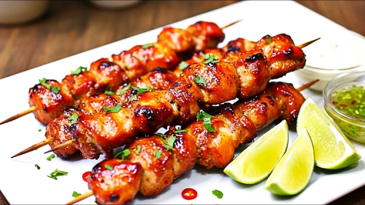 chicken thigh skewered chicken in oven