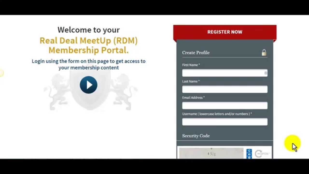 How To Register For The New Real Deal MeetUp Membership Site