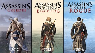 Assassin's Creed 3 vs Black Flag vs Rogue - Physics and Details Comparison