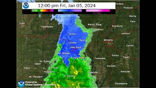 Friday January 5: Wintry Precipitation Progression across Arkansas