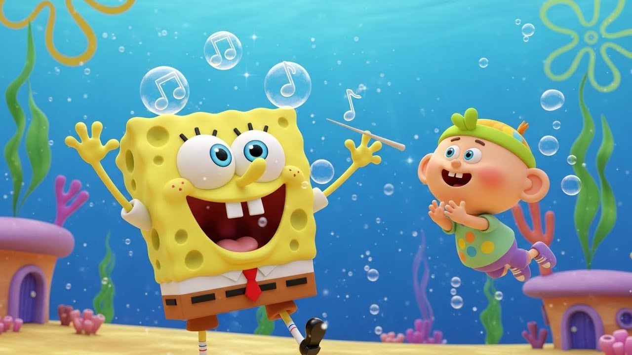 SpongeBob Sang in the Bubble Band 🎤🫧 | Funny Toddler Song | Kids Rhymes