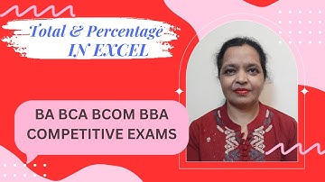 How to find Percentage of total in Excel?|BCS-011| IGNOU TEE| CBSE| Computer Awareness ForExams