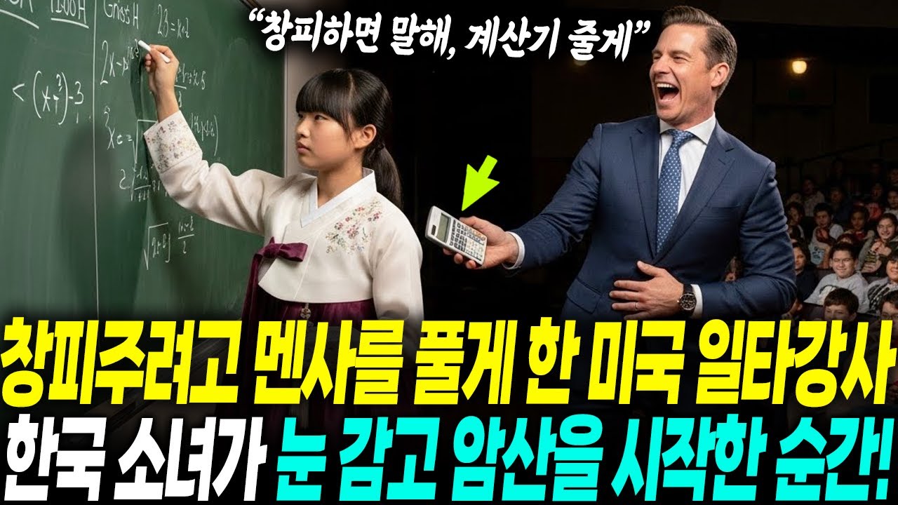 미국 유명 일타강사는 한국인 소녀를 창피주려고 멘사 문제를 출제하자, 소녀는 그가 상상도 못 할 풀이법으로 정확히 맞췄다