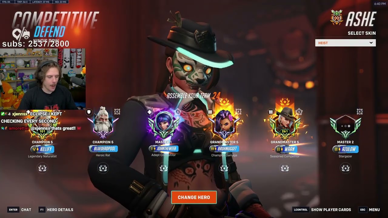 Overwatch 2 Ashe God Warn Popped Off With Heist Ashe Skin -POTG-