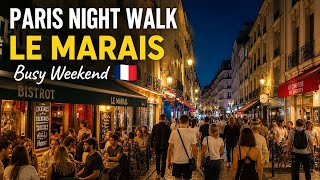 Paris Nightlife Walk 🌙 | Exploring Le Marais &amp; Châtelet in 4K