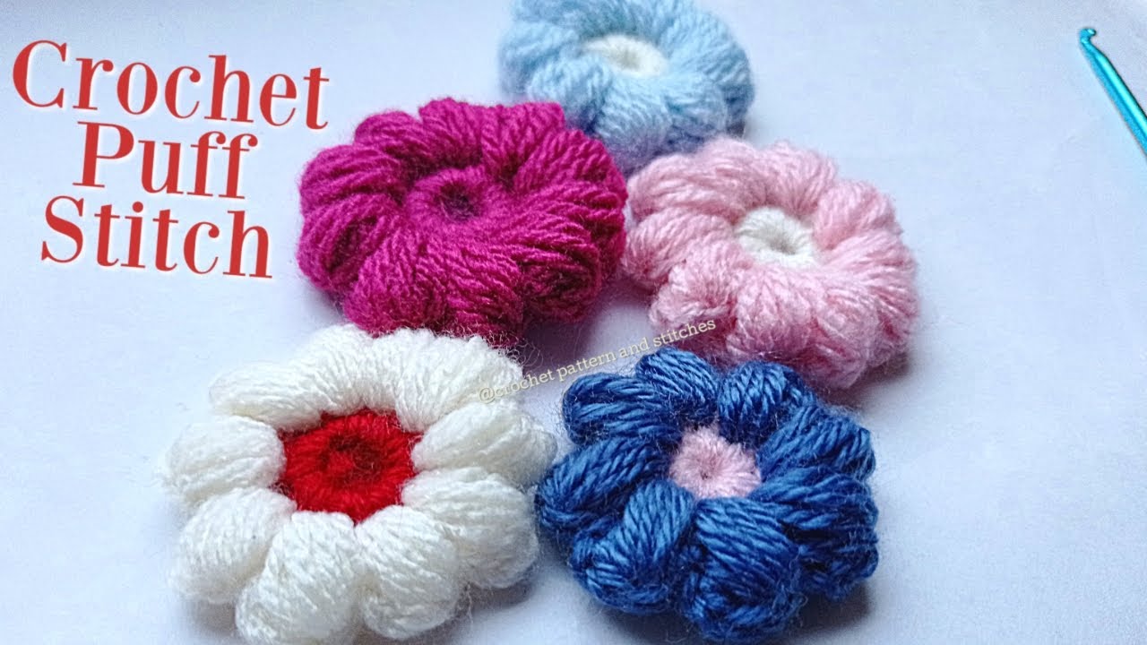 How to crochet Puff Stitch flower for beginner Crochet Puff Stitch