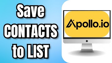 How to Save CONTACTS to LIST in Apollo.io