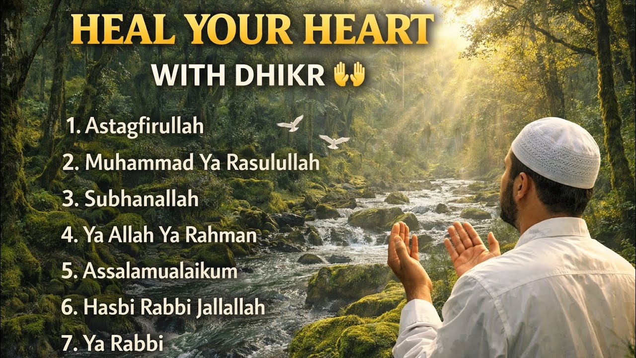 POWERFUL DHIKR FOR INNER PEACE 🌙 Calm Your Heart & Remove Stress - YouTube