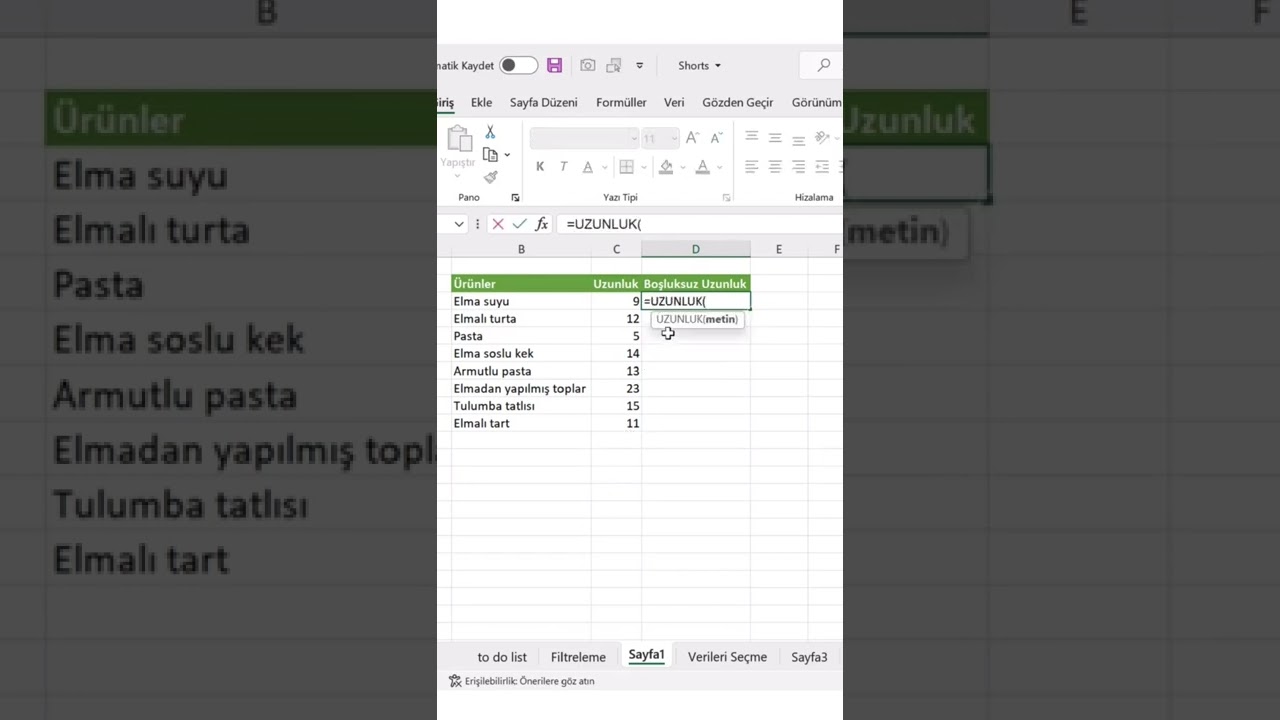 Excel'de Güzel Bir Uygulama #shorts