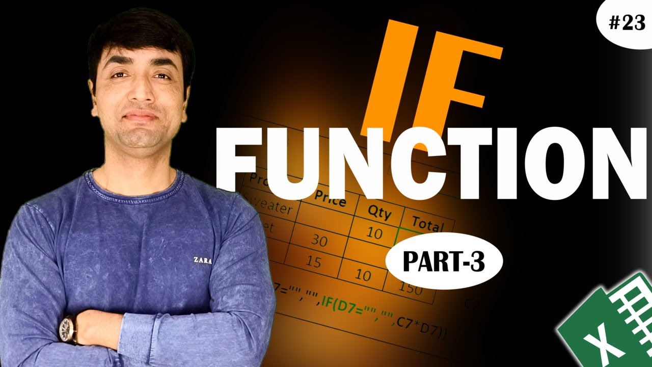 EXCEL IF FORMULA: Part 3 | Ms - Excel if function in hindi - YouTube