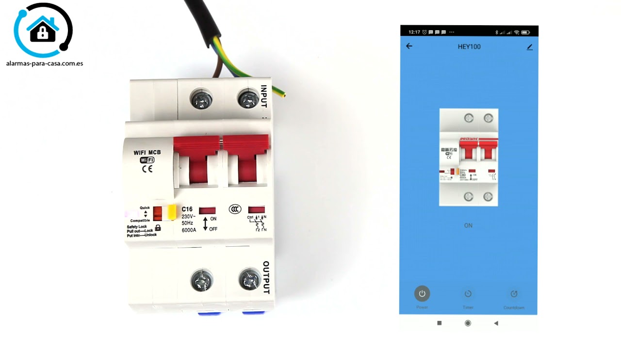 Probando y configurando interruptor automatico magnetotermico wifi  rearmable de carril DIN 