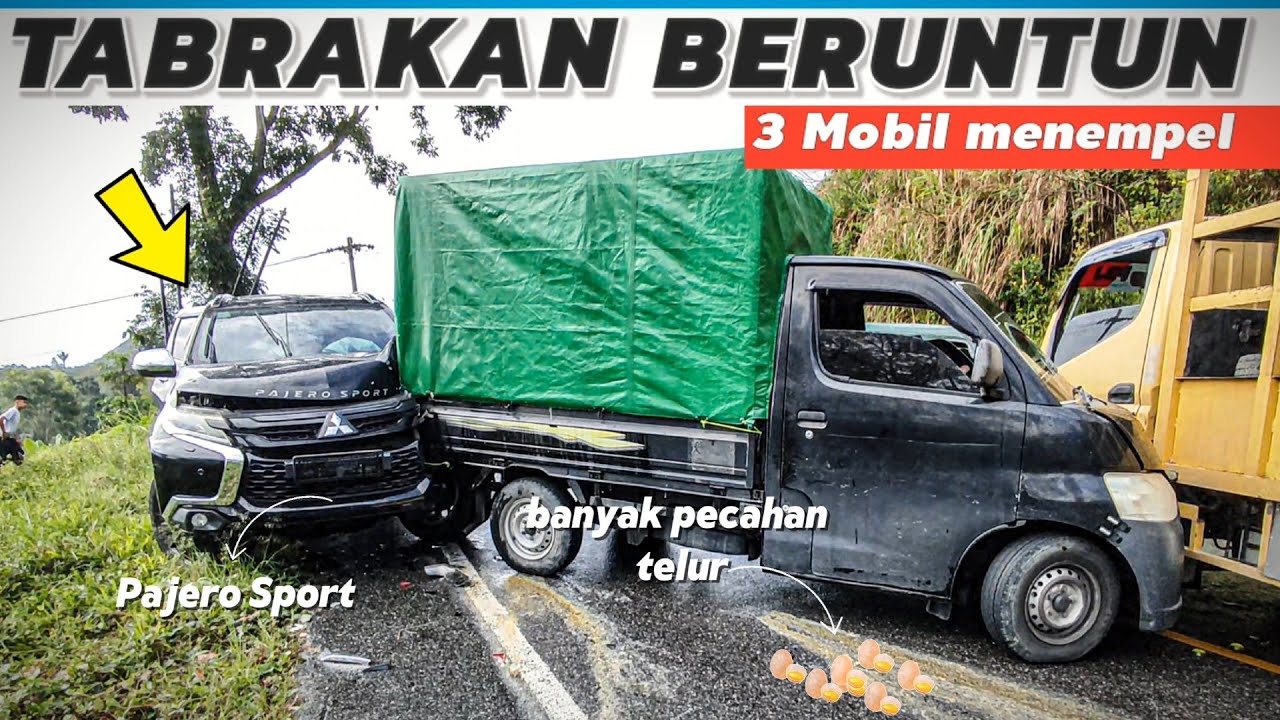 3 MOBIL KECELAKAAN BERUNTUN DAN 1 MASUK JURANG (jarak dan waktu berdekatan)