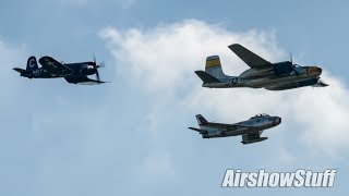 A-26/F-86/F4U/FM-2 Formation Flybys - TBM Avenger Gathering 2018