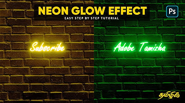How to make Neon Glowing Text using photoshop | Photoshop tamil tutorials