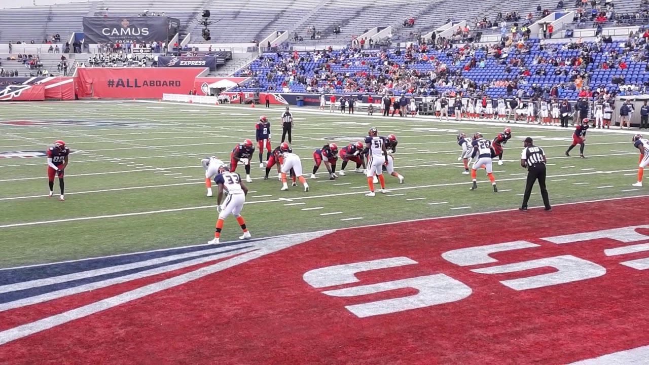 JOHNNY MANZIEL GETTING KNOCKED OUT OF THE MEMPHIS EXPRESS ALLIANCE FOOTBALL GAME