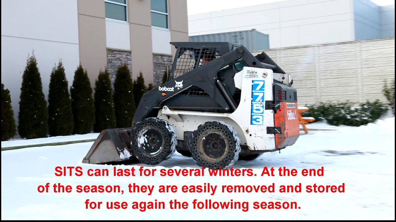 Tire studs installation for skid steer QCC Screw In Tire Studs