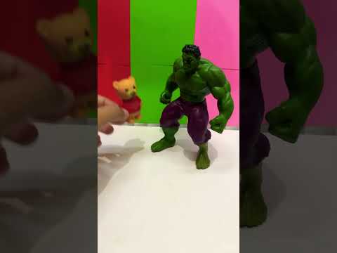 Funny bear and hulk loll #funnyvideo #hulk #bear #toy