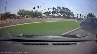 2021 0903 1132 red pickup tries passing in right turn only lane