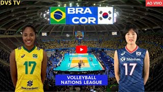 BRASIL X COREIA DO SUL AO VIVO LIGA DAS NAÇÕES DE VÔLEI FEMININO ONDE ASSISTIR COM IMAGENS