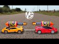 EXPERIMENT: XXL ROCKET WITH TOY CAR VS TURBO ROCKET CAR