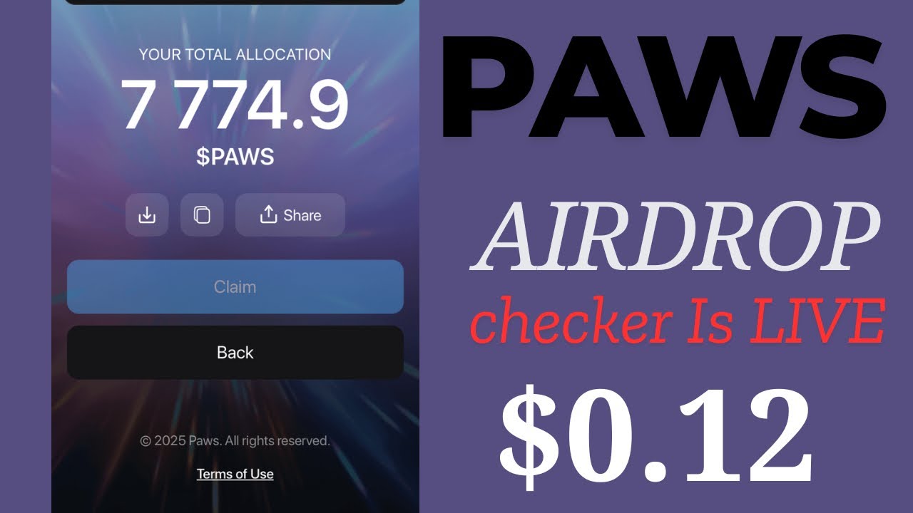 Paws Airdrop Allocation Checker Is LIVE $ Are You Eligible? Check Now!