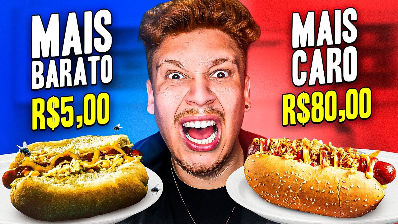 COMPAREI O HOT DOG MAIS CARO E O MAIS BARATO DO APLICATIVO!