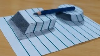 easy 3d drawing on paper for beginners