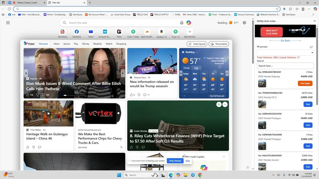 Facebook NOT opening Shiftly Auto Lister