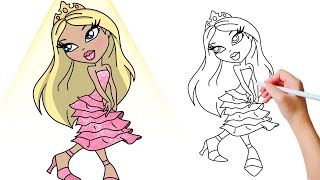 DRAW a Stunning BLONDE Bratz Doll from Scratch!