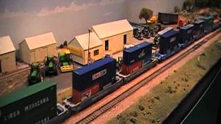 HO scale long Southern Pacific stack train. Net Worth