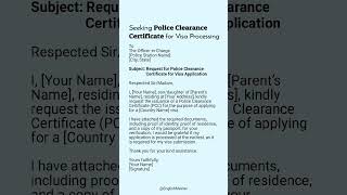 Police Clearance Certificate for Visa Processing #visa #clearance #police #certificate #shorts