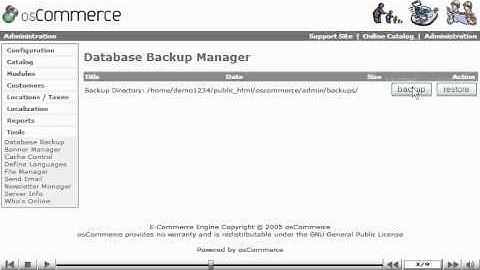 oscommerce backup