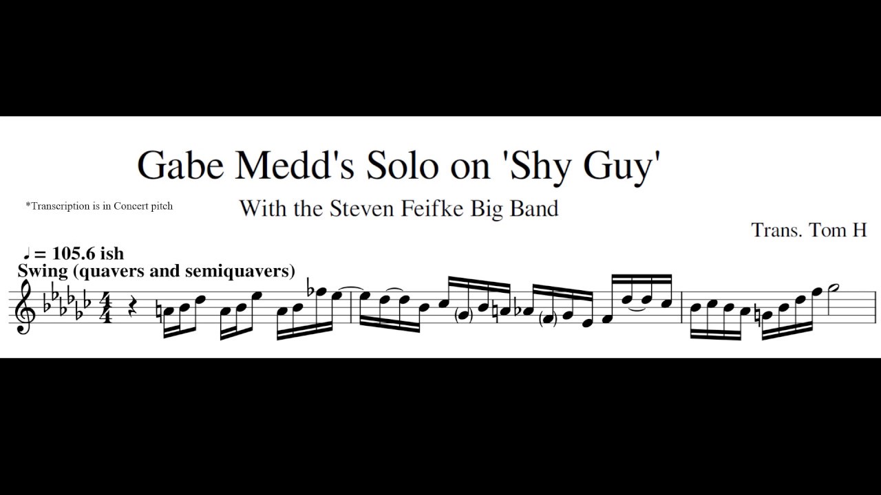 Gabe Medd's Solo on 'I'm Just A Shy Guy' - Transcription