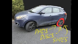 Hyundai iX35 rear brake pads / discs / shoes replacement