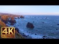 4K Ocean Beach Relaxation - Calming Ocean Waves | Sonoma Coast State Park, CA. Part 5 - 4 HRS