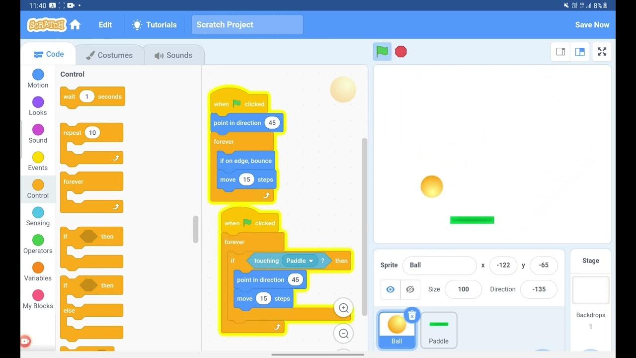 Scratch Ping Ball Game Tutorial - YouTube