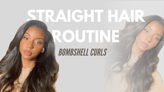 DIY SILK PRESS ON NATURAL HAIR | CURLY TO STRAIGHT WITH NO HEAT DAMAGE | ULTIMATE BOMBSHELL CURLS