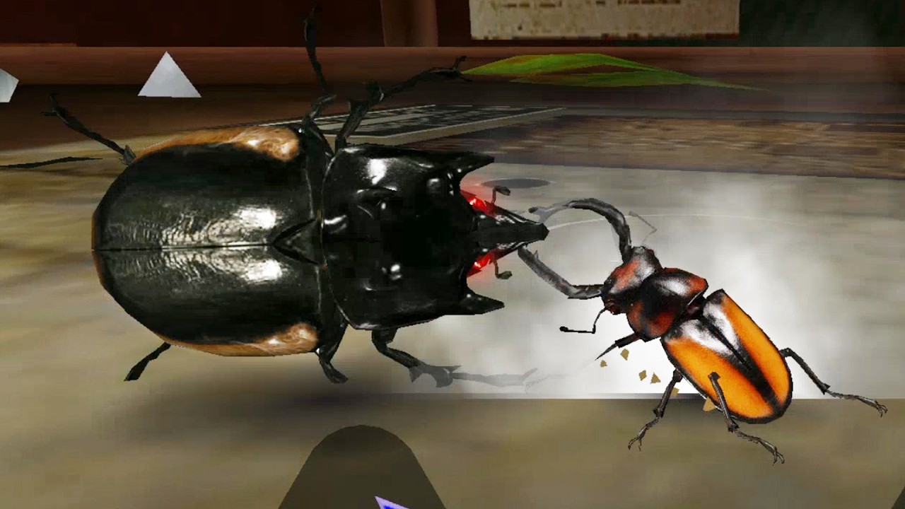 アーケード] 甲虫王者ムシキング - スペキオシスシカクワガタ VS ごみ