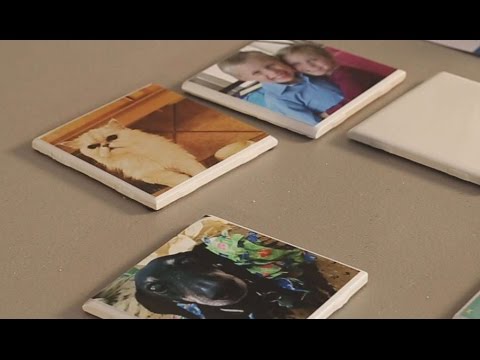 Use Tiles To Make Photo Coasters - Great Gift DIY