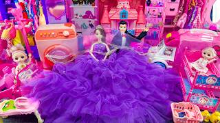 21 Minutes Satisfying with Unboxing Pink Barbie Royal Princess Kitchen,Rock Bed Play Set Review Toys