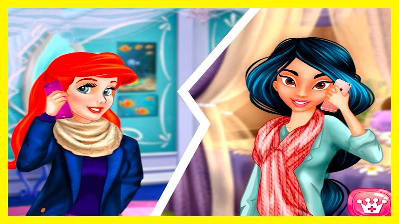 Jasmine and Ariel Wardrobe. Dress up games for girls. YouTube
